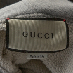 Gucci Grey Cotton Jersey Dragon Embroidered Logo Sweatshirt M