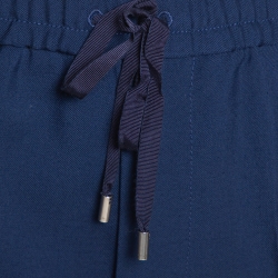 Gucci Blue Wool Mohair Web Striped Cropped Pants S