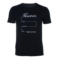 Gucci Men's Black Logo Print T-Shirt M