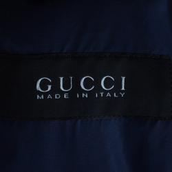 Pre Owned Gucci Navy Nylon Monogram Men's Bomber Jacket L