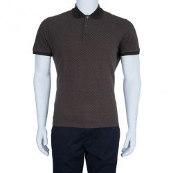 مملوكة مسبقًا Gucci Men's Brown Cotton Pique Polo Shirt XL