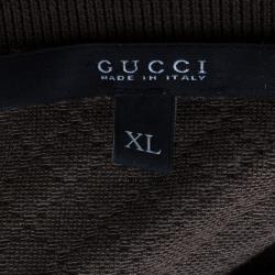 مملوكة مسبقًا Gucci Men's Brown Cotton Pique Polo Shirt XL