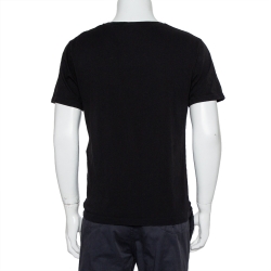 Gucci Black Cotton Logo Printed Crewneck T-Shirt S
