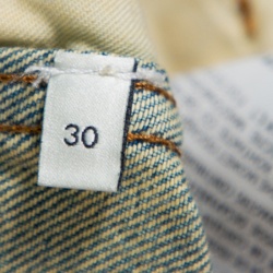 Pre Owned Gucci Blue Denim Symbol Embroidered Tapered Jeans S