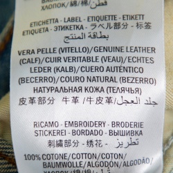 Pre Owned Gucci Blue Denim Symbol Embroidered Tapered Jeans S