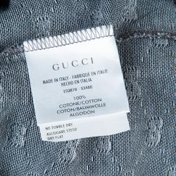 Gucci Grey Contrast Collar GG Polo T-Shirt M