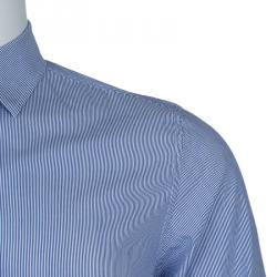 Gucci Blue Striped Long Sleeve Buttondown Cotton Shirt M
