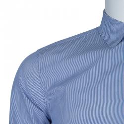 Gucci Blue Striped Long Sleeve Buttondown Cotton Shirt M