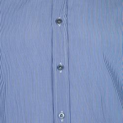 Gucci Blue Striped Long Sleeve Buttondown Cotton Shirt M