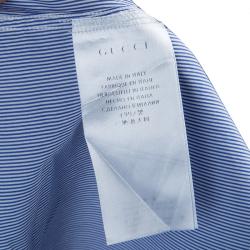 Gucci Blue Striped Long Sleeve Buttondown Cotton Shirt M
