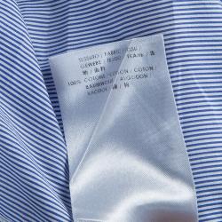 Gucci Blue Striped Long Sleeve Buttondown Cotton Shirt M