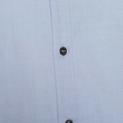 Pre Owned Gucci Blue Oxford Snake Applique Button Front Duke Shirt L