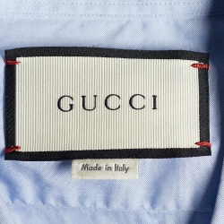 Pre Owned Gucci Blue Oxford Snake Applique Button Front Duke Shirt L