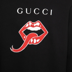 Pre Owned Gucci Black Cotton Printed Sweatshirt L