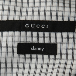 Gucci Monochrome Checked Cotton Button Front Shirt M