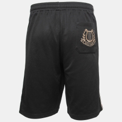 Gucci Black Jersey Stripe Detail Sweat Shorts XXL