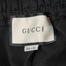 Gucci Black Jersey Stripe Detail Sweat Shorts XXL