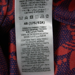 مملوكة مسبقًا Gucci X Adidas Blue/Red Logo Printed Silk Short Sleeve Shirt M