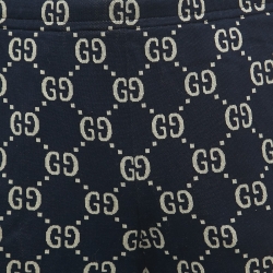 Gucci Navy Blue All-Over Logo Print Jersey Joggers XL