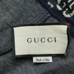 Gucci Navy Blue All-Over Logo Print Jersey Joggers XL