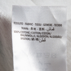 Pre Owned Gucci White Logo Print Washed & Distressed Cotton Oversized T-Shirt M