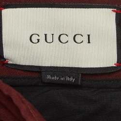 Pre Owned Gucci Burgundy Cotton Slim Fit Trousers M