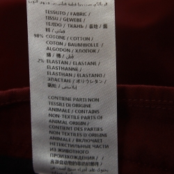 Pre Owned Gucci Burgundy Cotton Slim Fit Trousers M