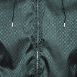 Gucci Green GG Monogram Synthetic Bomber Jacket M