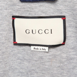 Gucci Blue Synthetic Hooded Zip-Up Jacket XS