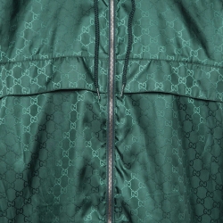 Gucci Green GG Monogram Synthetic Windbreaker Jacket XL