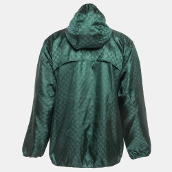 Gucci Green GG Monogram Synthetic Windbreaker Jacket XL