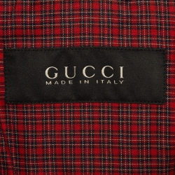 Pre Owned Gucci Dark Brown Leather Zipper Jacket M