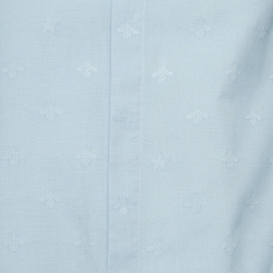 Gucci Light Blue Bee and Star Embossed Cotton Shirt M