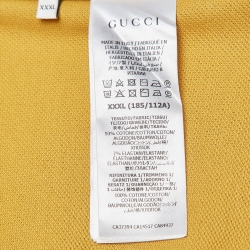 Gucci Yellow Interlocking GG Detailed Cotton Pique Polo T-Shirt XXXL