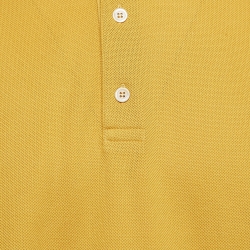 Gucci Yellow Interlocking GG Detailed Cotton Pique Polo T-Shirt XXXL