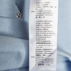 Gucci Light Blue Embroidered Cotton Button Down Shirt L