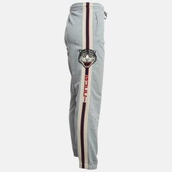 Gucci Grey Mystic Cat Appliqué Cotton Sweatpants XL