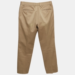 Gucci Beige Twill Cotton Contrast Trim Pants XS