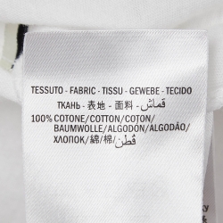 Gucci White Logo Print Cotton Distressed T-Shirt XS