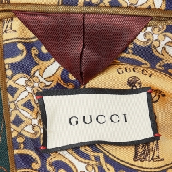 Pre Owned Gucci Green Pinstripe Wool Blazer and Pants Suit XS/S