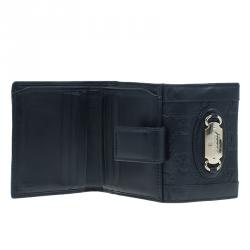 Pre Owned محفظة غوتشي جلد مونوغرامي أسود مضغوطه