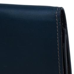 مملوكة مسبقًا محفظة غوتشي جلد أزرق و كانفاس GG