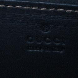 مملوكة مسبقًا محفظة غوتشي جلد أزرق و كانفاس GG