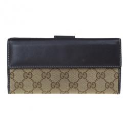 Pre Owned Gucci GG Canvas Heart Continental Wallet