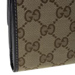 Pre Owned Gucci GG Canvas Heart Continental Wallet