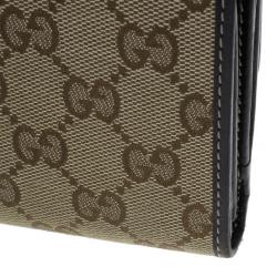 Pre Owned Gucci GG Canvas Heart Continental Wallet