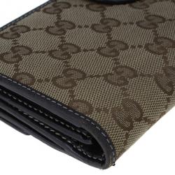 Pre Owned Gucci GG Canvas Heart Continental Wallet