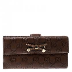 Gucci Brown Guccissima Leather Princy Continental Wallet