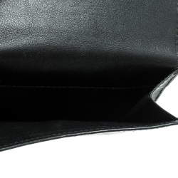 Pre Owned Gucci Guccissima Black Leather Princy Compact Wallet