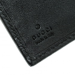 Pre Owned Gucci Guccissima Black Leather Princy Compact Wallet